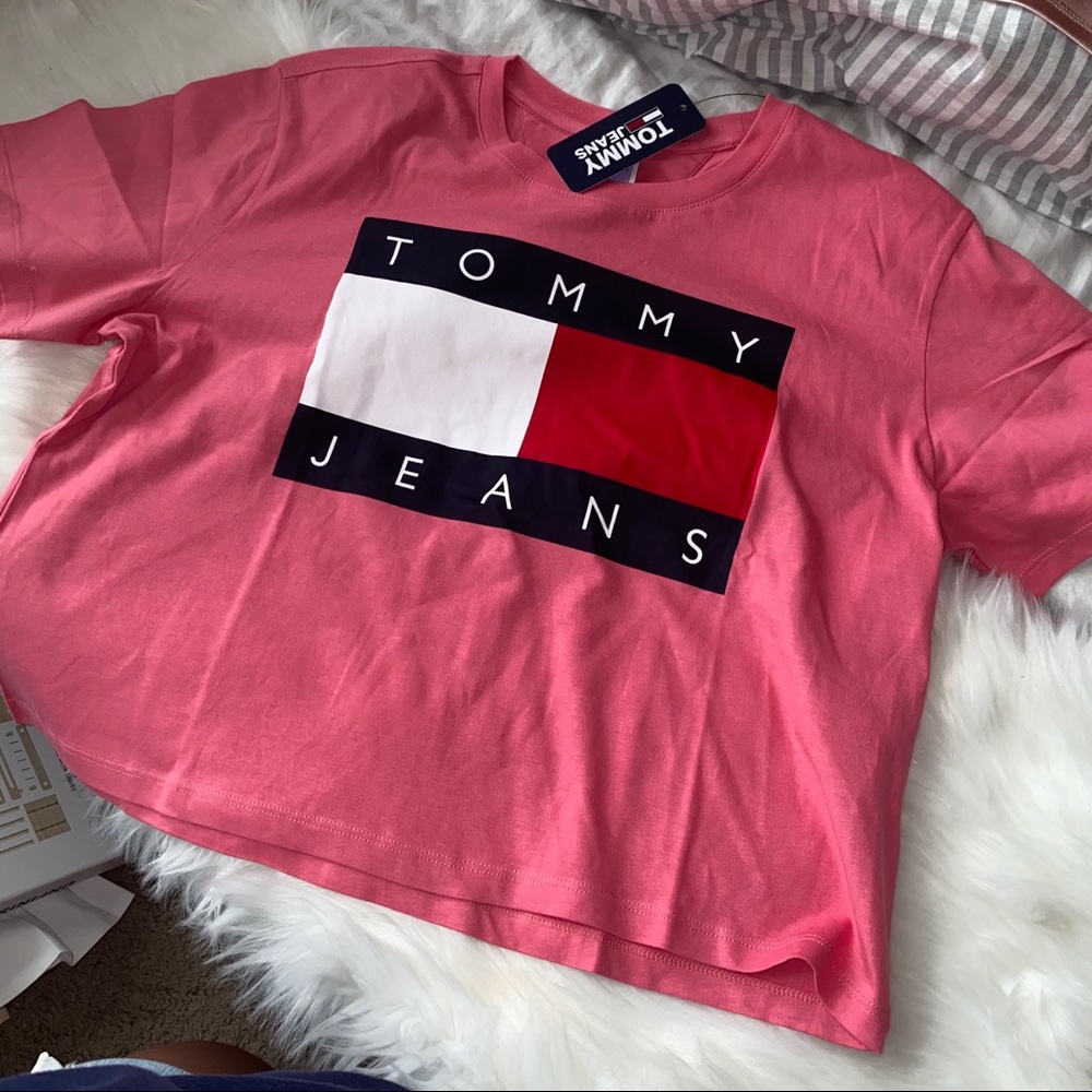 TH Tommy Hilfiger mauve pink coral crop top